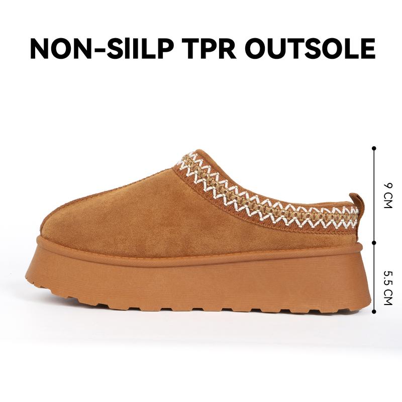 Women Platform Slippers Mini Boots Suede Leather Short Ankle Fuzzy outlet Slip on Shoes  Platform Slippers for Women  Outdoor Ethnic Style winter snow