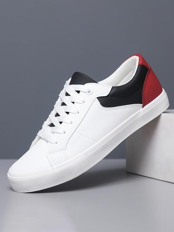 Men's Fashionable Colorblock Lace Up Low Top Sneakers, Casual Comfortable Breathable Sports Running Shoes for Men, Male All-match Round Toe Shoes for Daily Wear, Fall Outfits、fall Freshness