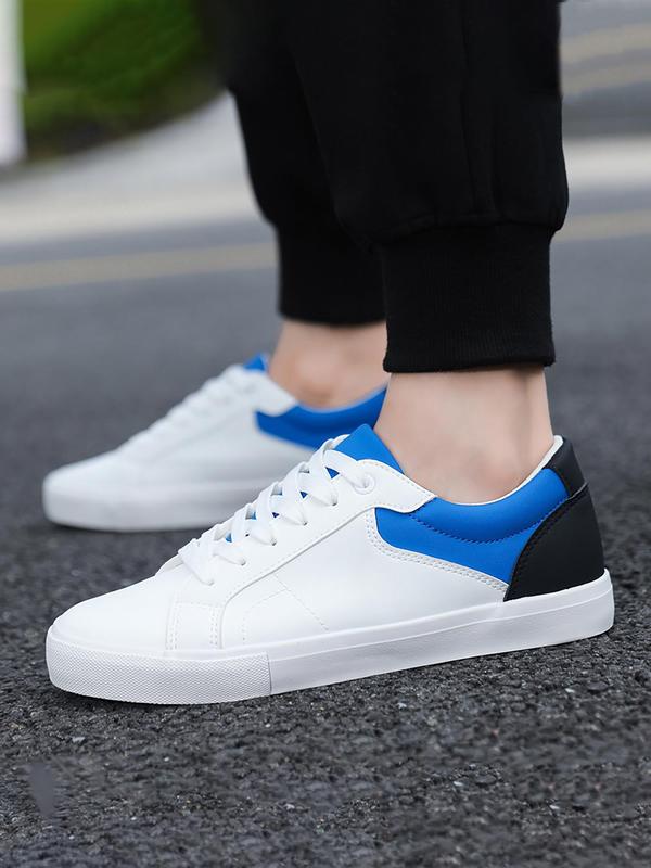 Men's Fashionable Colorblock Lace Up Low Top Sneakers, Casual Comfortable Breathable Sports Running Shoes for Men, Male All-match Round Toe Shoes for Daily Wear, Fall Outfits、fall Freshness