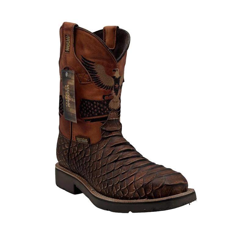 Work Boot Python Jumbo Rustico Cognac Steel Toe Work Tx W26 Doble Densidad