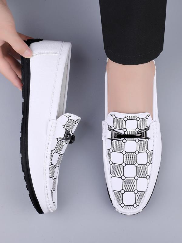 Men's Fashionable Plaid Pattern Slip on Dress Shoes, 2024 New Style Elegant Comfortable Non-slip Loafers for Daily Wear, Casual Versatile Shoes for Party, Work