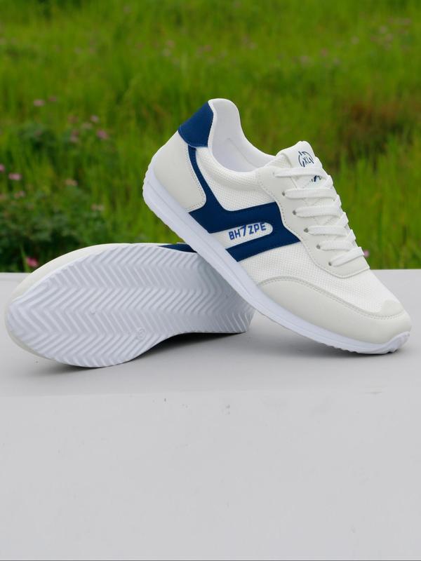 Men's Colorblock Lace Up Low Top Sneakers, Casual Breathable Comfortable Sports Running Shoes, Male All-match Round Toe Shoes for Daily Wear