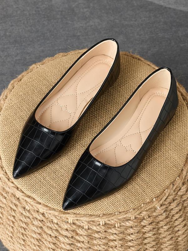 Women's Fashionable Plaid Pattern Slip on Flats, Casual Comfortable Pointed Toe Flat Shoes for Daily Wear, All-match Commuter Shoes for Work & Daily Wear