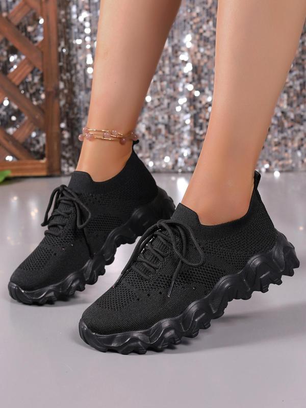 Women's Fashionable Lace Up Low Top Sneakers, Casual Comfortable Breathable Sports Running Shoes, All-match Non-slip Sneakers for Daily Wear