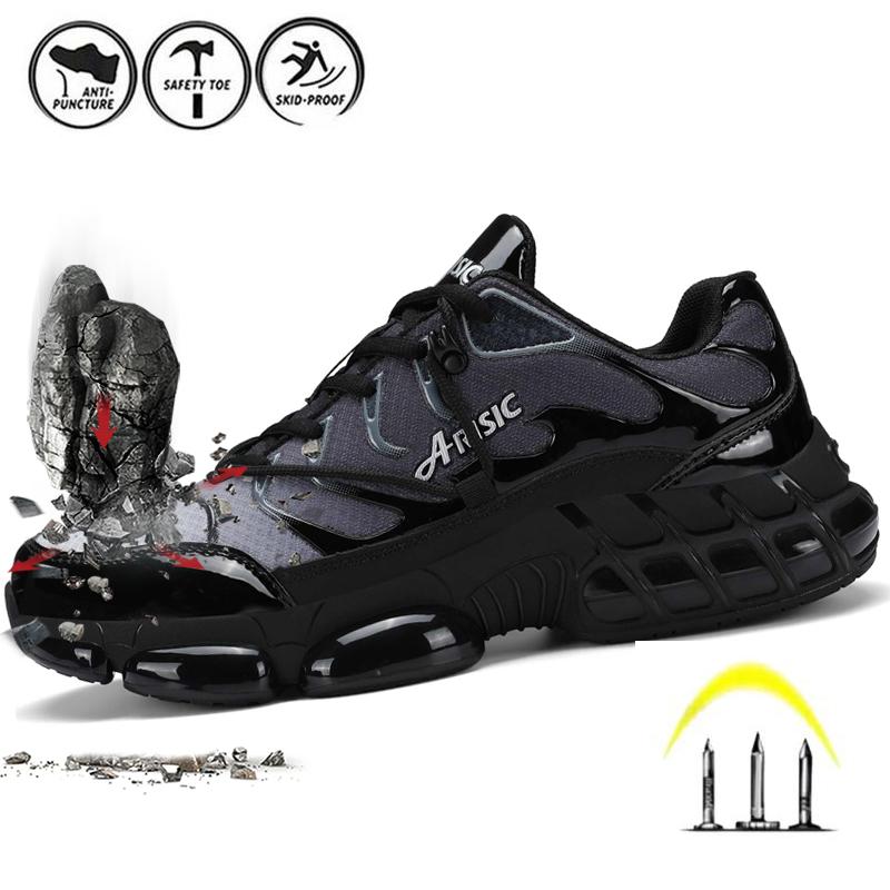 Steel Toe Sneakers for Men Women Lightweight Safety Shoes Comfortable Puncture Proof Slip On Indestructible Work Shoes