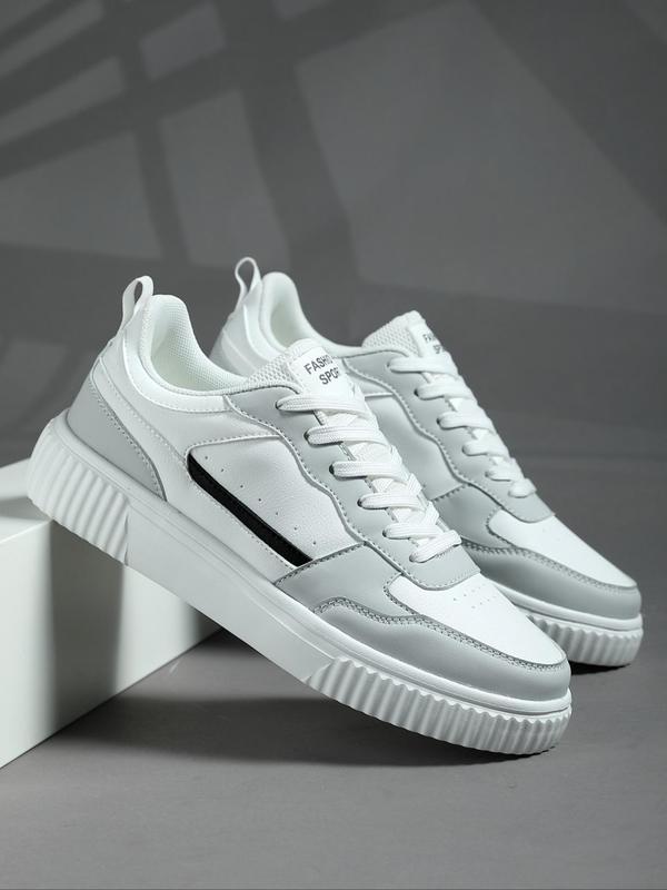 Men's Sporty Lace Up Low Top Sneakers, Casual Comfortable Breathable Running Shoes, Trendy All-match Sneakers for Daily Wear