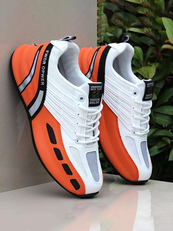 Men's Sporty Low Top Runner Sneakers, Casual Non Slip Comfortable Breathable Running Pu Leather Athletic  Sports Shoes, Walking Footwear Designer Sneakers for Daily & Back To School