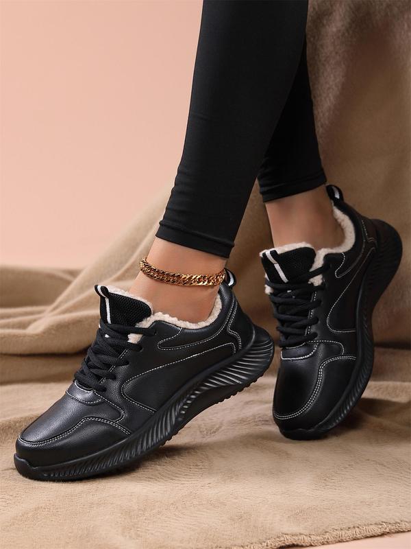 Women's Fashionable Lace Up Front Snow Boots, Casual Comfortable Breathable Sports Shoes, Female All-match Round Toe Shoes for Daily Wear