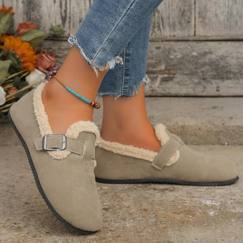 Cozy Winter Slip-On Shoes for Women - Soft, Warm, and Plush Lining with Comfortable Flat Design - Perfect for Cold Weather, Daily Walking, and Casual Occasions