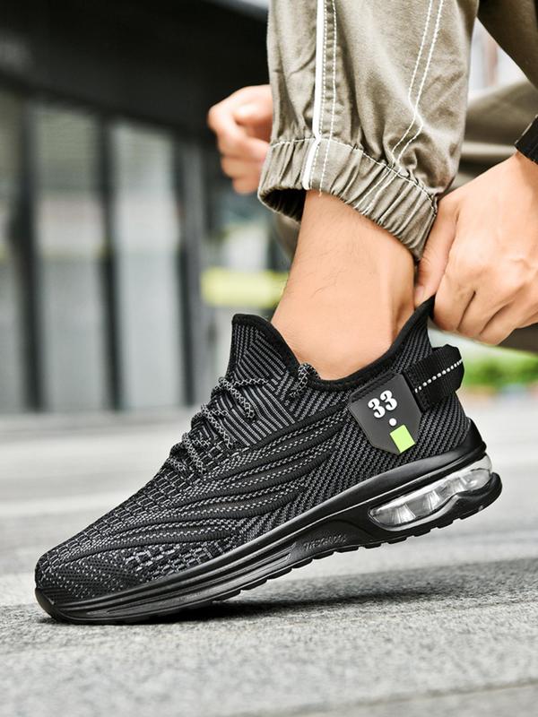 Men's Sporty Lace Up Running Shoes, 2024 New Style Casual Comfortable Breathable Air Sole Sneakers, Trendy All-match Sports Shoes for Daily Wear