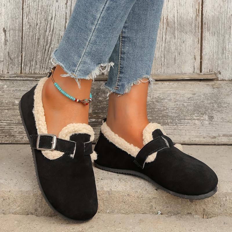 Cozy Winter Slip-On Shoes for Women - Soft, Warm, and Plush Lining with Comfortable Flat Design - Perfect for Cold Weather, Daily Walking, and Casual Occasions