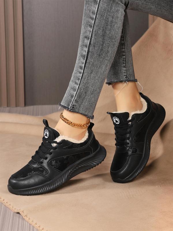 Women's Fashionable Lace Up Front Snow Boots, Casual Comfortable Breathable Sports Shoes, Female All-match Round Toe Shoes for Daily Wear