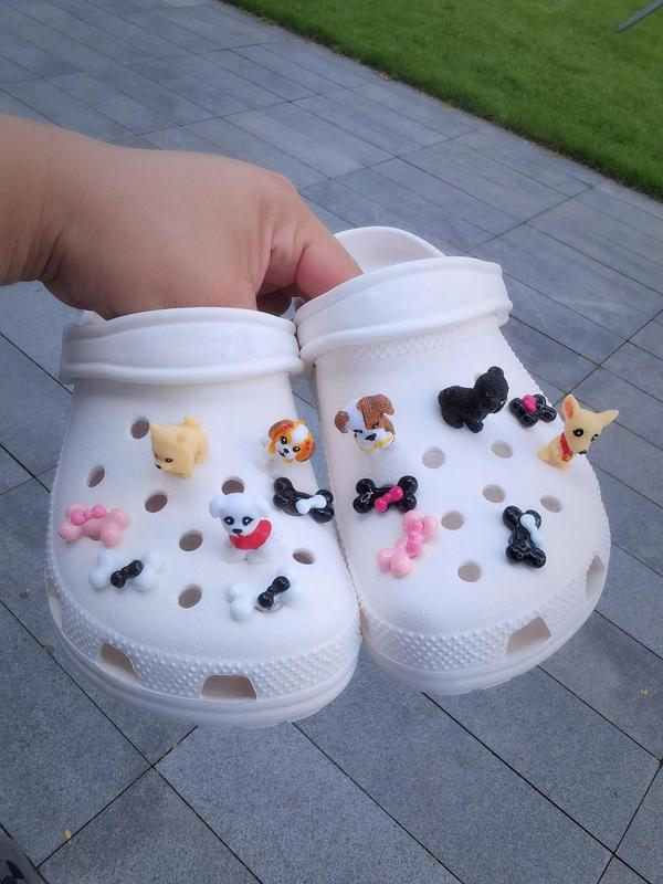 14pcs set Cute Cartoon Dog Design Shoes Decoration, 2024 New Trendy Croc Charms, Fashionable Kawaii Shoes Decorations for Vented Clogs, Cute Shoes Accessories for Birthday Party