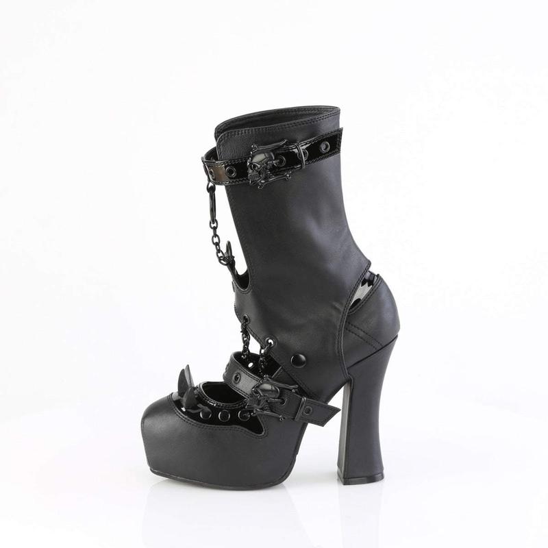 Demonia Demon-13 Black Vegan Leather Pumps