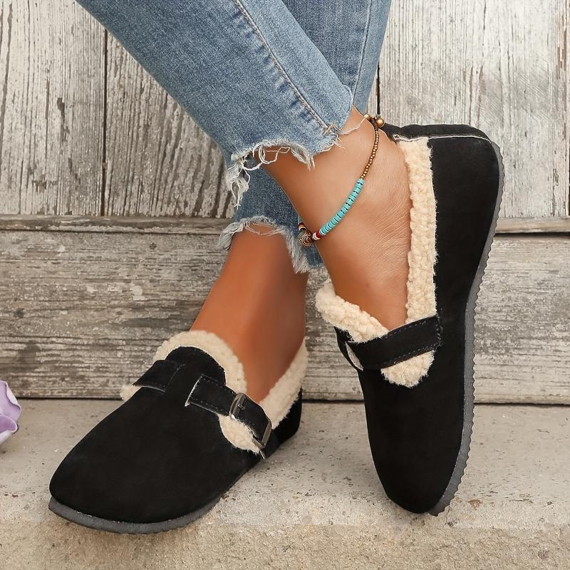 Cozy Winter Slip-On Shoes for Women - Soft, Warm, and Plush Lining with Comfortable Flat Design - Perfect for Cold Weather, Daily Walking, and Casual Occasions