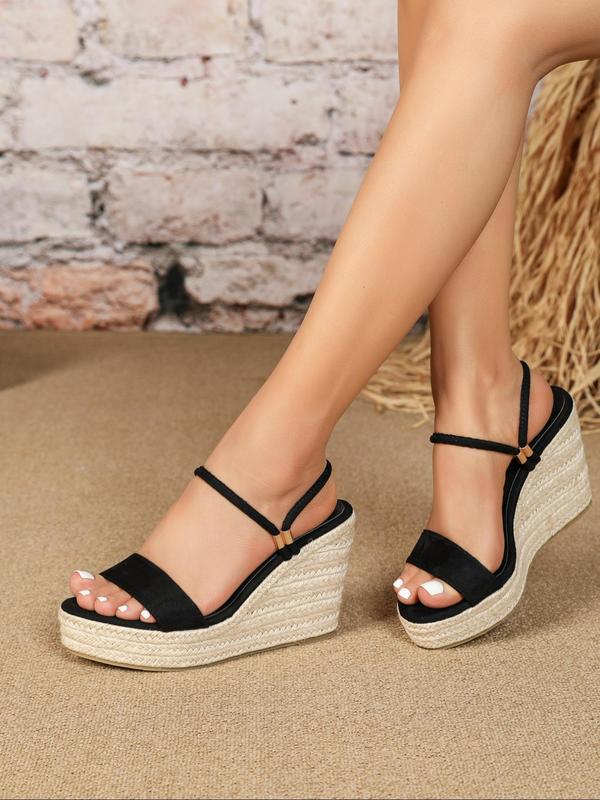 Women's Casual Espadrille Sole Wedge Sandals, Breathable Platform Sandals for Women, Summer 2024 Beach Holiday Shoes for Daily Use, Casual Shoes, Stylish Footwear