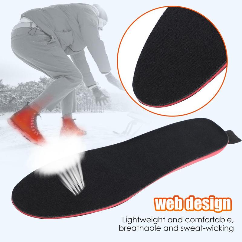 Electric Heated Insoles, 1 Pair Rechargeable Foot Warmer with 3 Temperature Settings, Shoe Insoles, Foot Accessories for Outdoor Camping Skiing Fishing Hunting, Foot Massager Footwear Comfort Footwear Comfort Tactical Bedroom Arch