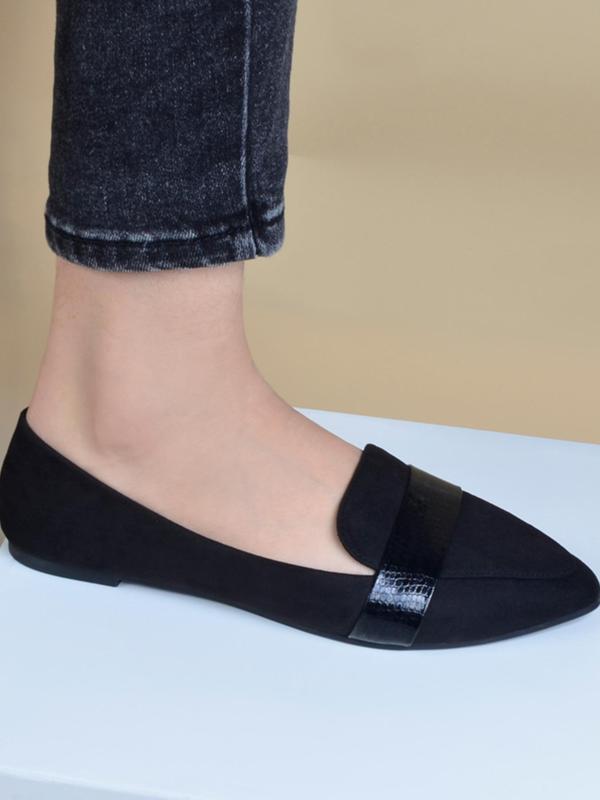 Women's Fashionable Solid Color Pointed Toe Slip On Flats, Casual Comfortable Versatile Flat Shoes, Matching Shoes For Daily Wear