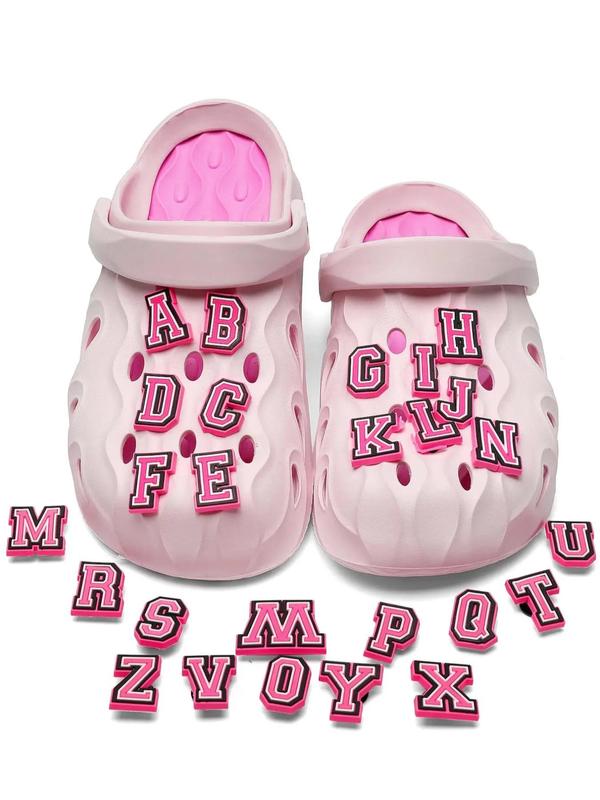 26pcs Simple Diy Letter Design Shoes Decorations, New Fashion Shoes Accessories for Boys & Girls, Nice Fashion Shoes Decorations for Party, Shoes Decor for Daily Use