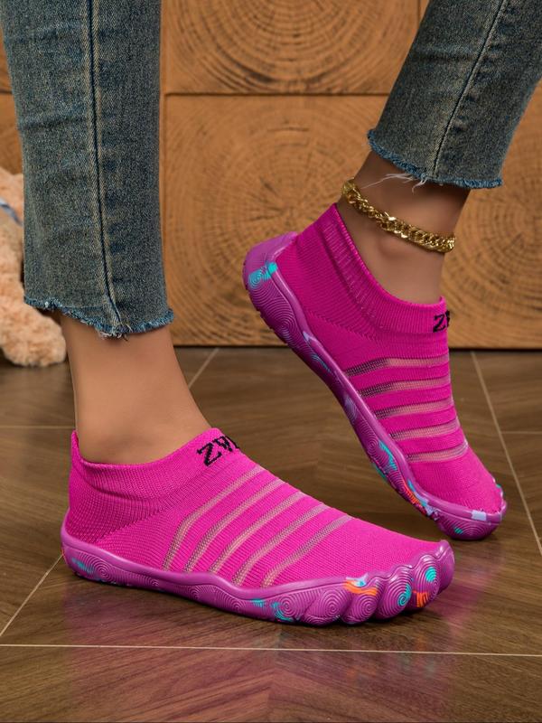 Women's Solid Color Slip on Sock Shoes, Casual Sporty Breathable Comfortable Water Shoes, Barefoot Shoes for Beach Swimming