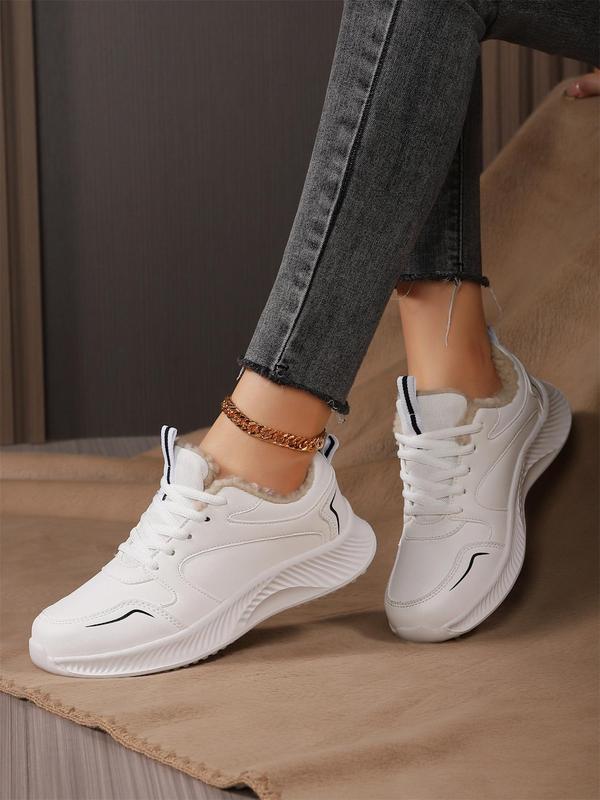 Women's Fashionable Lace Up Front Snow Boots, Casual Comfortable Breathable Sports Shoes, Female All-match Round Toe Shoes for Daily Wear