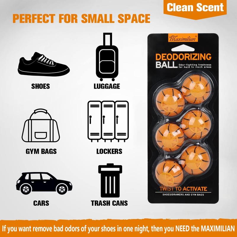 MAXIMILIAN Professional Shoe Deodorizer Balls - Odor-Fighting Freshener for Neutralizing Odor and Refreshing Footwear, Wardrobe, Bags - Comfort