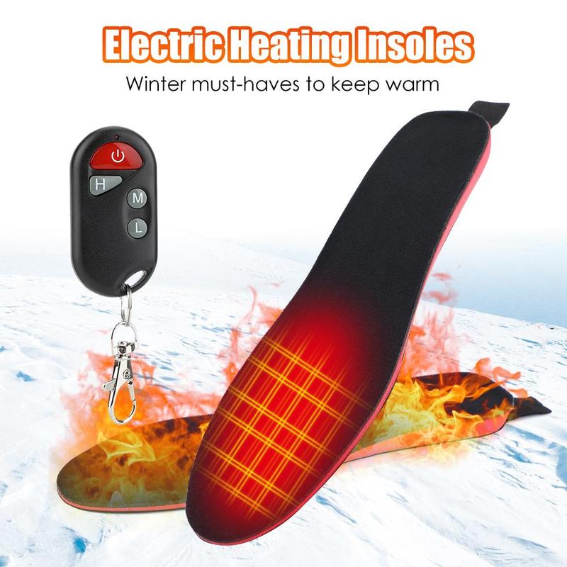 Electric Heated Insoles, 1 Pair Rechargeable Foot Warmer with 3 Temperature Settings, Shoe Insoles, Foot Accessories for Outdoor Camping Skiing Fishing Hunting, Foot Massager Footwear Comfort Footwear Comfort Tactical Bedroom Arch