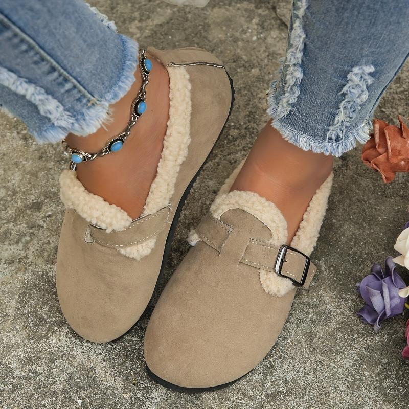 Cozy Winter Slip-On Shoes for Women - Soft, Warm, and Plush Lining with Comfortable Flat Design - Perfect for Cold Weather, Daily Walking, and Casual Occasions