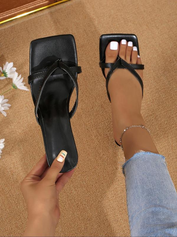 Women's Fashionable Criss Cross Strap Stiletto Sandals, Casual Versatile Slip on Toe Thong Sandals for Summer, Lightweight Breathable Comfortable Walking Shoes