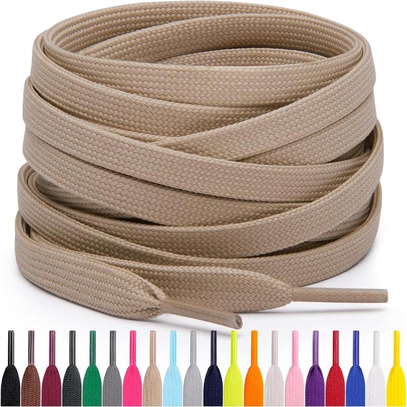 Miscly Flat Shoe Laces for Sneakers, Multiple Lengths and Colors Available