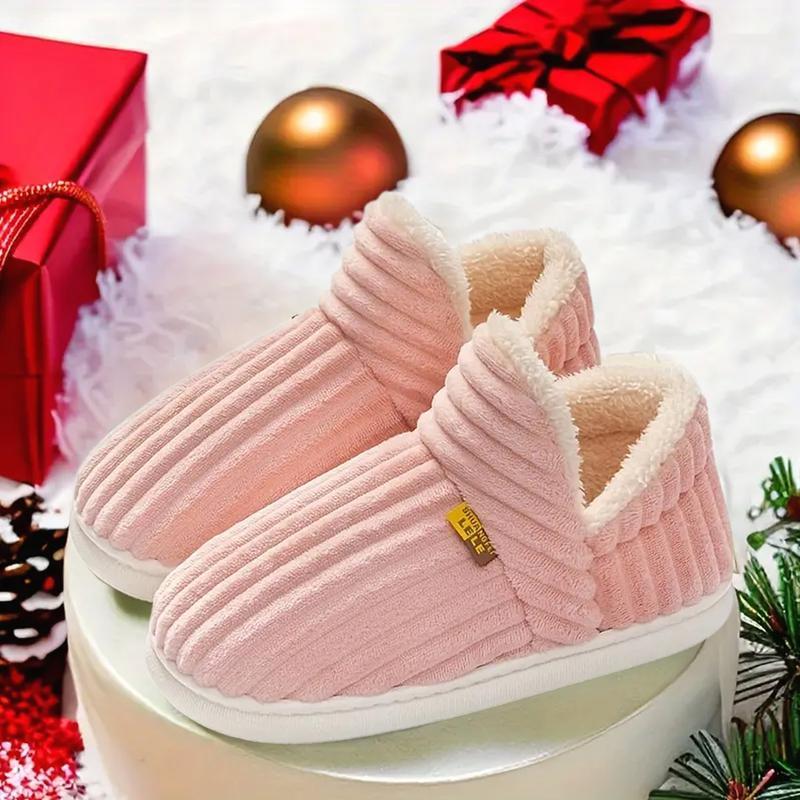 Warm Slip-On Slippers for Men & Women Simple Solid Color Close Toe House Shoes Comfortable Winter Outdoor Indoor Shoes