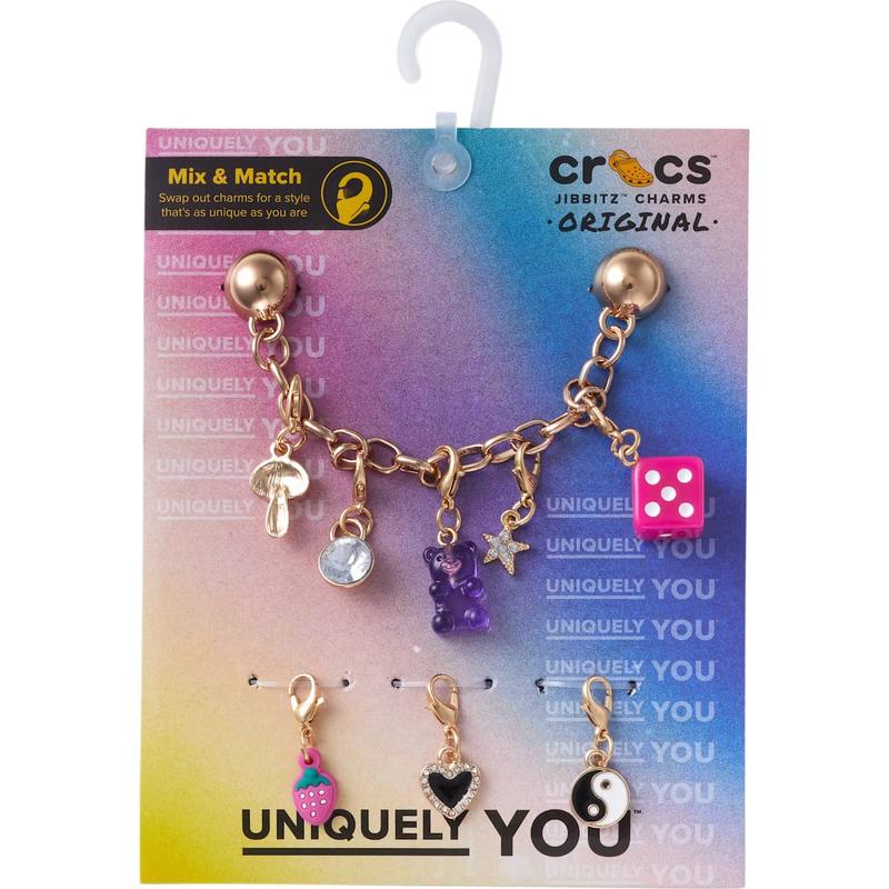 Crocs Jibbitz Custom Charm Chain Lifestyle Shoe Charms 5-Pack