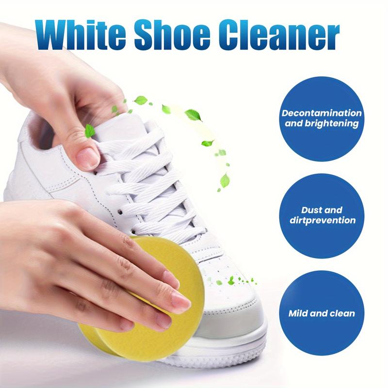 One-Piece Gel Containing Sodium Bicarbonate Sneaker Cleaner, Quick Cleaning Grease-Removing Agent for Shoes, No Washing Stains and Oxide Remover, Multifunctional Cleaning Cream-Fluid Ounce