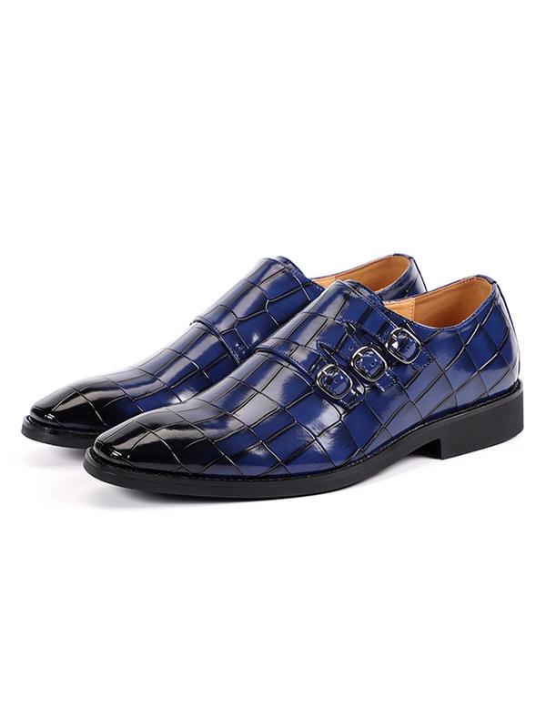 Men's Business Formal Oxford Shoes, Fashionable Geometric Pattern Slip on Dress Shoes for Work Office, Male All-match Commuter Shoes for Daily Wear