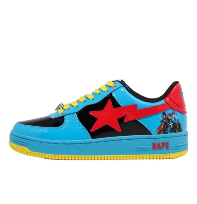 men's and women's board shoes A BATHING APE.bape. Trendy Marvel collaboration patent leather fashionable versatile multi color matching men's and women's board shoes