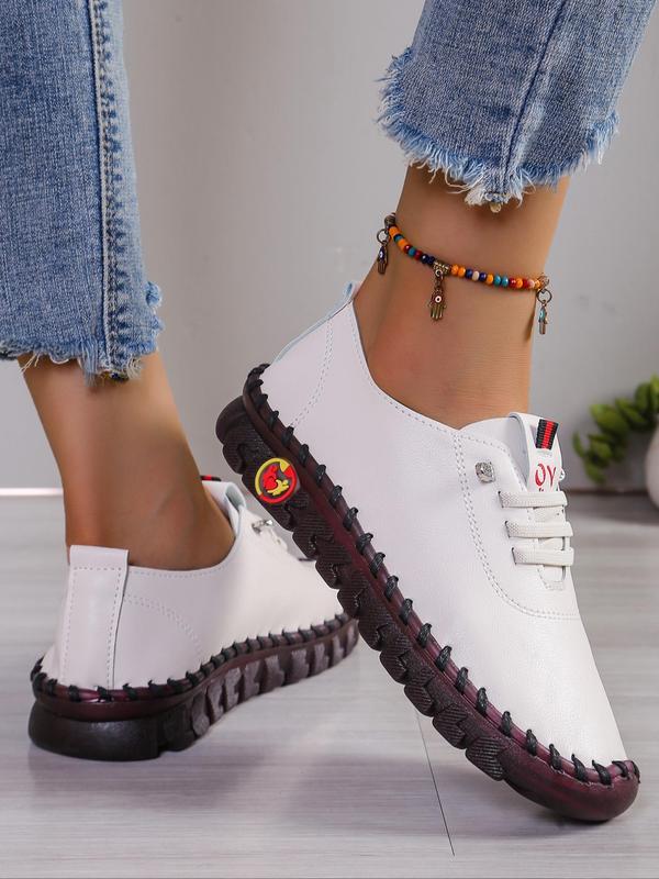 Women's Fashionable Lace Up Front Platform Sneakers, Casual Lightweight Comfortable Round Toe Shoes for Daily Wear, Female All-match Basic Shoes for Daily Wear