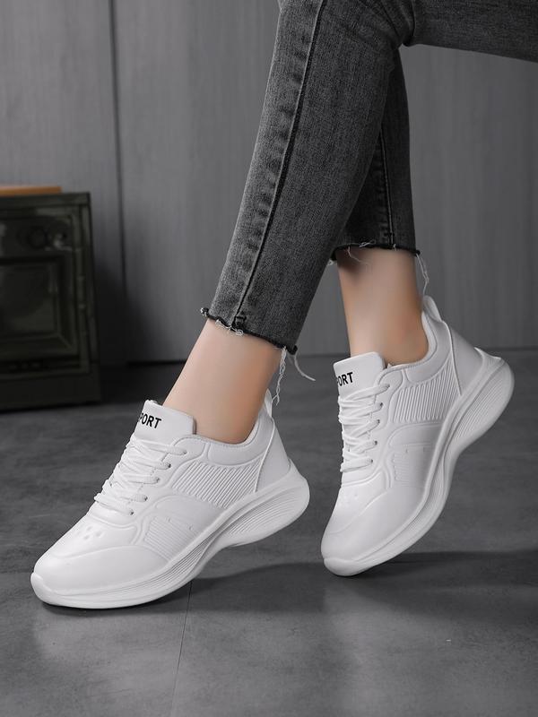 Women's Fashionable Lace Up Low Top Sneakers, Casual Comfortable Sports Shoes for Daily Wear, Trendy All-match Sneakers for Women