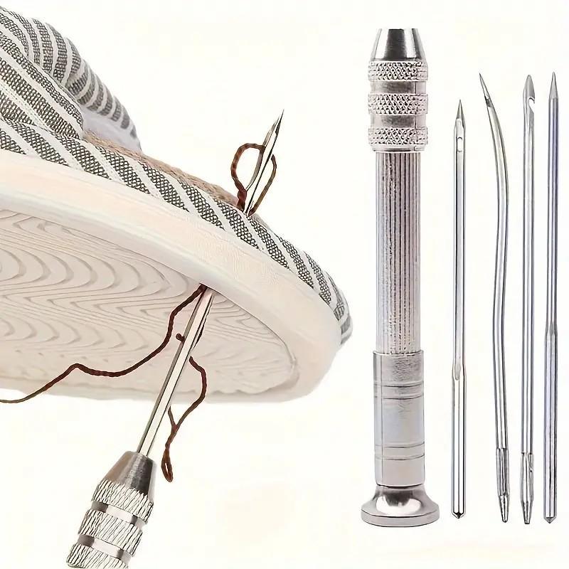 Stainless Steel Shoe Repair Needle Set, 1 Set Multifunctional Shoe Repair Tool, Shoe Repair Needle for Leather & Cloth