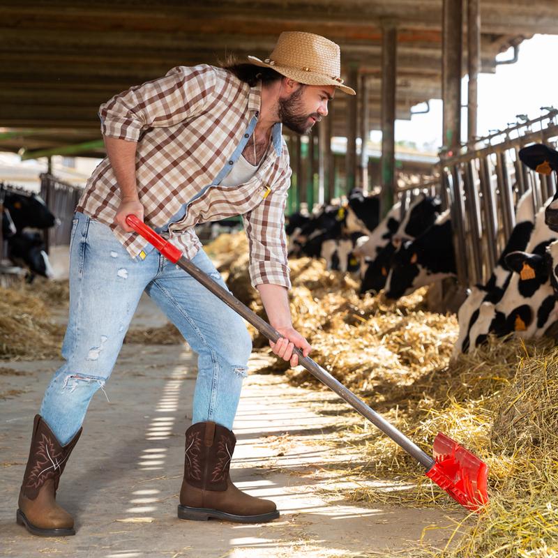 Men's Cowboy Boots - Waterproof Steel Toe Work Boots with Square Toe | Safety Footwear for Construction & Farming | Oil Resistant, EH Protection, and Anti-Slip Western Boots for Daily Wear