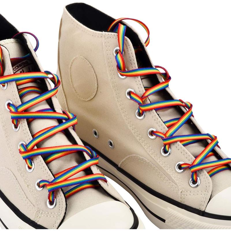 Rainbow Striped Shoe Laces - Rainbow Pride Shoelaces Gay Pride LGBTQ Laces for Parades 47