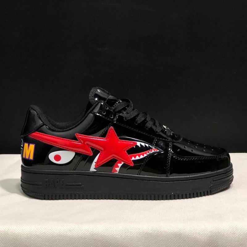 men's and women's board shoes A BATHING APE.bape. Trendy Marvel collaboration patent leather fashionable versatile multi color matching men's and women's board shoes