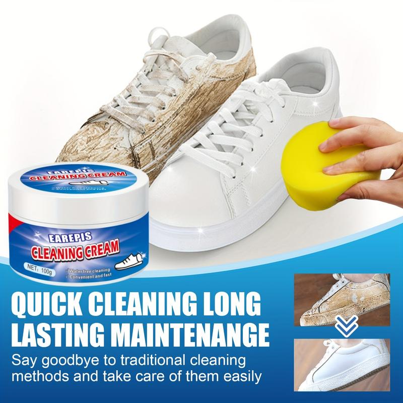 One-Piece Gel Containing Sodium Bicarbonate Sneaker Cleaner, Quick Cleaning Grease-Removing Agent for Shoes, No Washing Stains and Oxide Remover, Multifunctional Cleaning Cream-Fluid Ounce