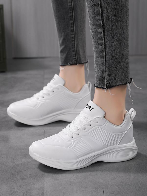 Women's Fashionable Lace Up Low Top Sneakers, Casual Comfortable Sports Shoes for Daily Wear, Trendy All-match Sneakers for Women