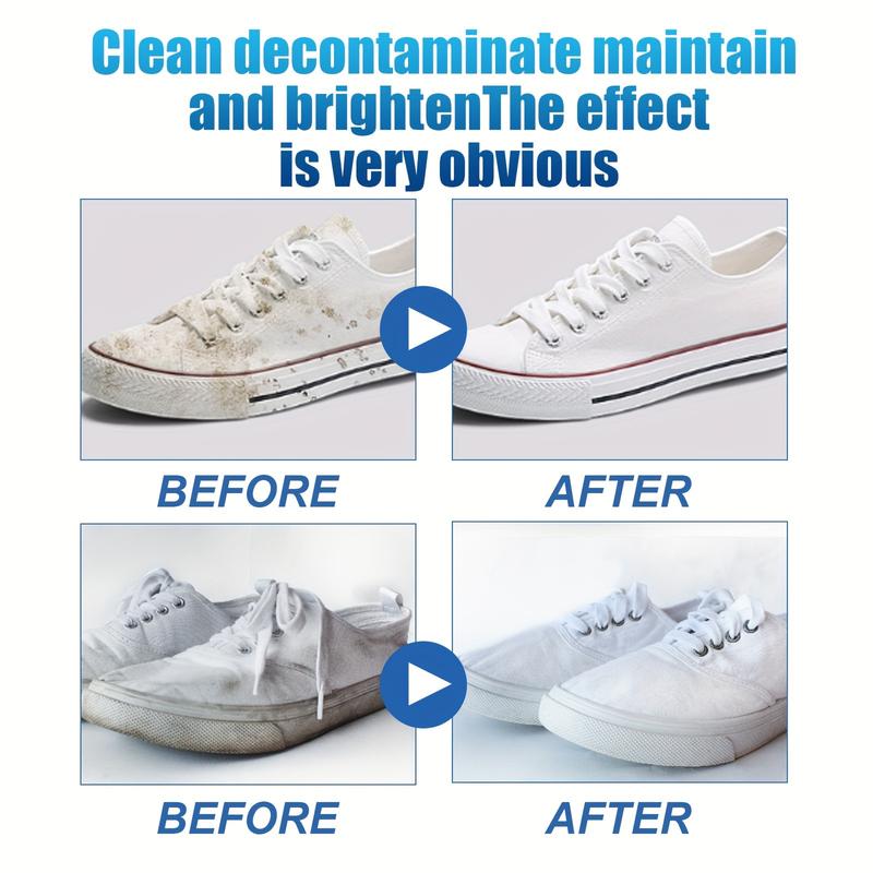 One-Piece Gel Containing Sodium Bicarbonate Sneaker Cleaner, Quick Cleaning Grease-Removing Agent for Shoes, No Washing Stains and Oxide Remover, Multifunctional Cleaning Cream-Fluid Ounce