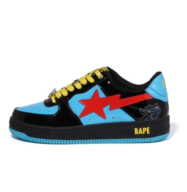 men's and women's board shoes A BATHING APE.bape. Trendy Marvel collaboration patent leather fashionable versatile multi color matching men's and women's board shoes