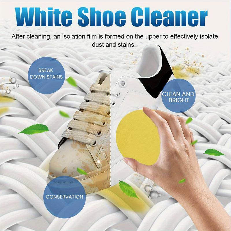 One-Piece Gel Containing Sodium Bicarbonate Sneaker Cleaner, Quick Cleaning Grease-Removing Agent for Shoes, No Washing Stains and Oxide Remover, Multifunctional Cleaning Cream-Fluid Ounce