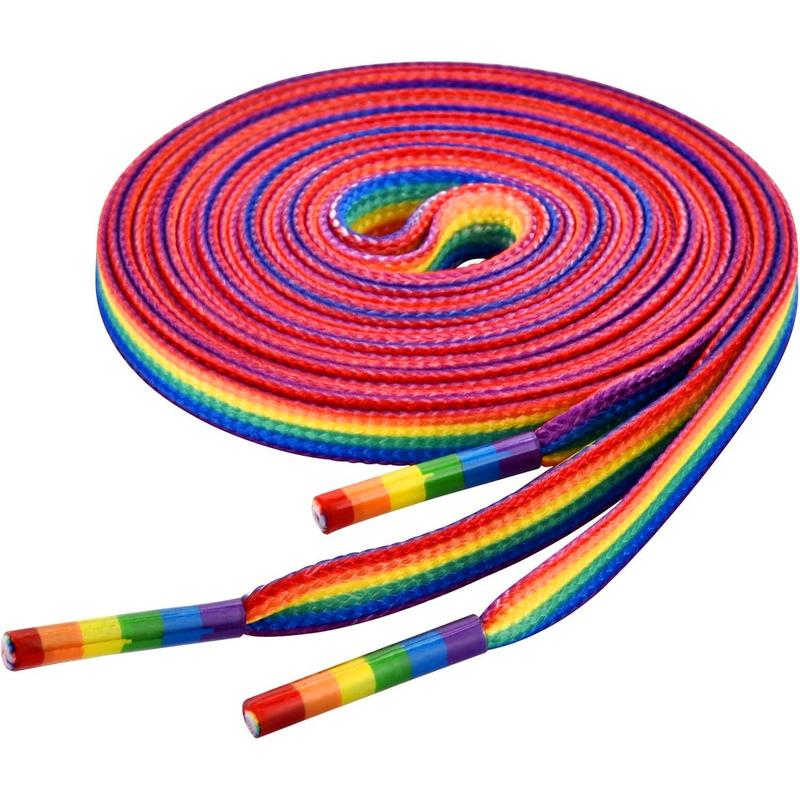 Rainbow Striped Shoe Laces - Rainbow Pride Shoelaces Gay Pride LGBTQ Laces for Parades 47