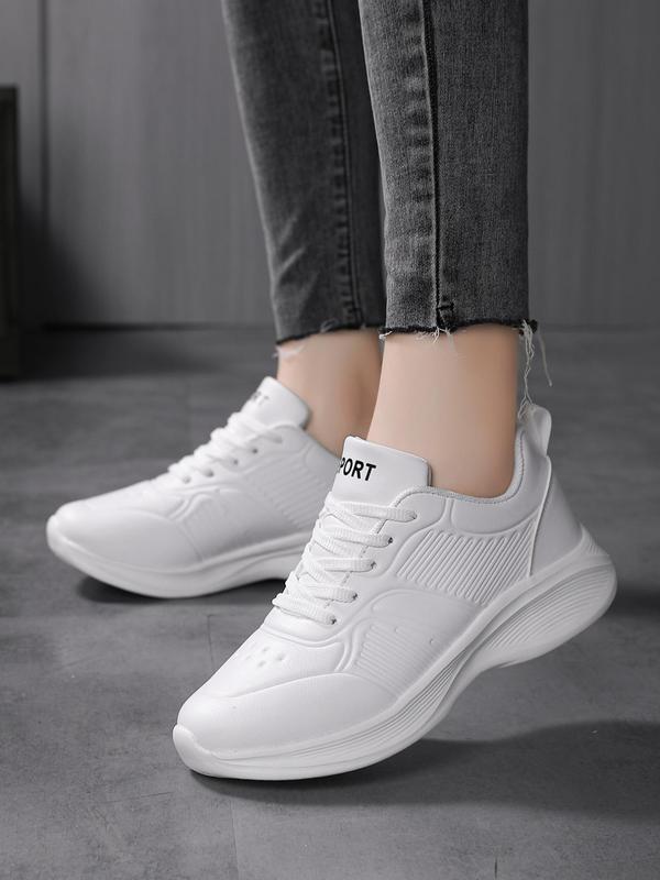 Women's Fashionable Lace Up Low Top Sneakers, Casual Comfortable Sports Shoes for Daily Wear, Trendy All-match Sneakers for Women