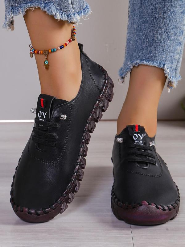 Women's Fashionable Lace Up Front Platform Sneakers, Casual Lightweight Comfortable Round Toe Shoes for Daily Wear, Female All-match Basic Shoes for Daily Wear