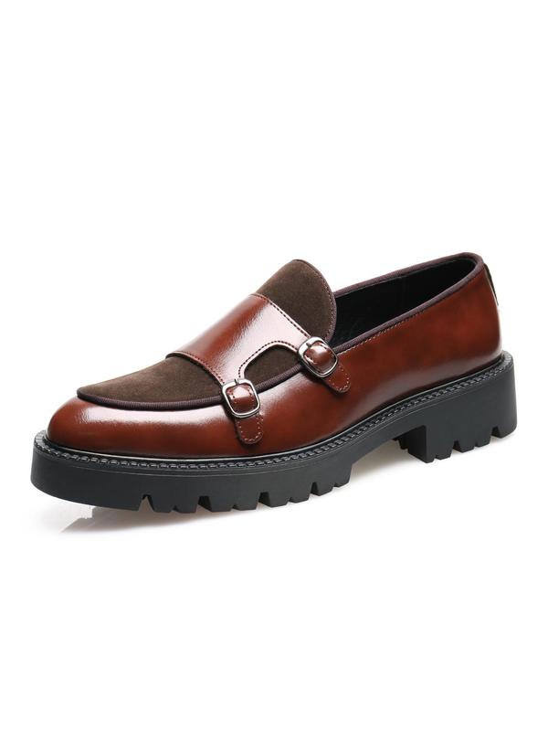 Men's Fashionable Patchwork Design Slip on Dress Shoes, Casual Comfortable Loafers for Daily Wear, Male All-match Shoes for Daily Wear